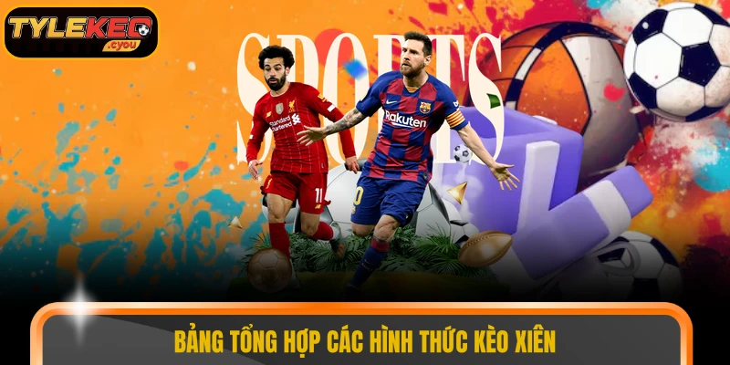Bảng tổng hợp các hình thức kèo xiên